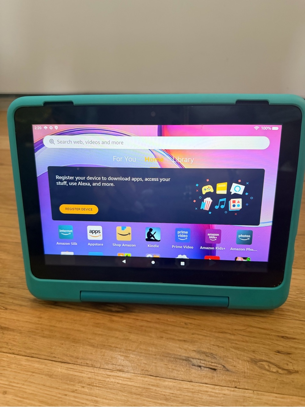Amazon Fire Tablet in Teal Protective Case